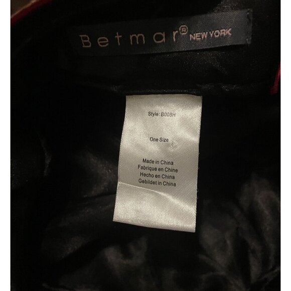 Wool Classic Elegant French Style Betmar (red) Flower (Gray) Bow Hat Bundle - Picture 3 of 7